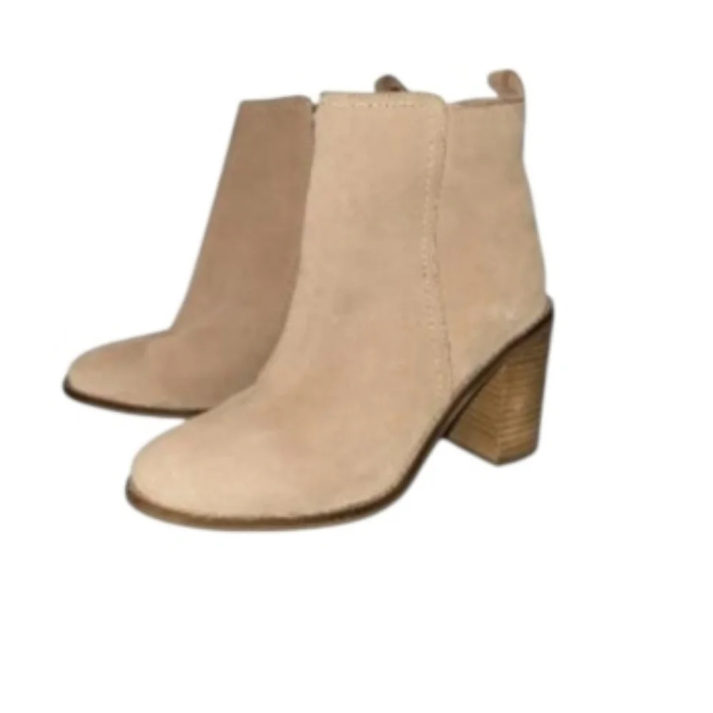 Seychelles Genuine Leather Upper Suede Tan Brown Ankle Boot Bootie Shoe Women 9 - Picture 3 of 11
